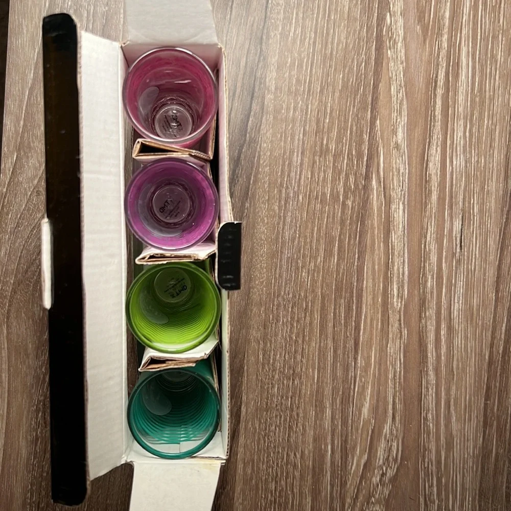 New in Box Novelty Tall Shooter Shot Glasses 2 oz Set of 4- Girl’s Night Out